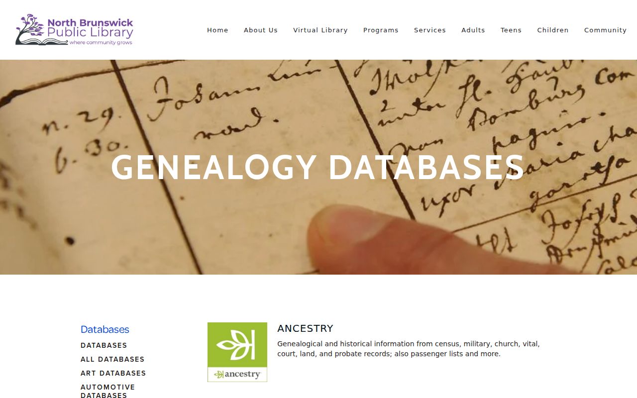 North Brunswick city directory research at the library genealogy resource