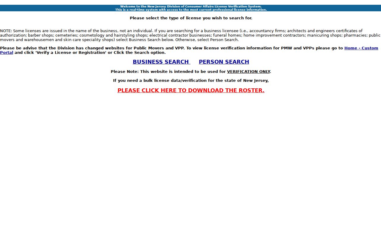 North Brunswick residents directory official license verification