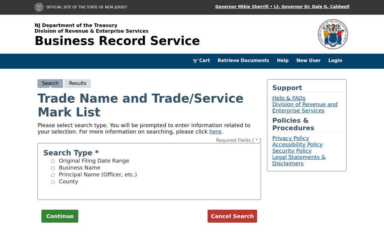 North Brunswick residents directory trade-name record search