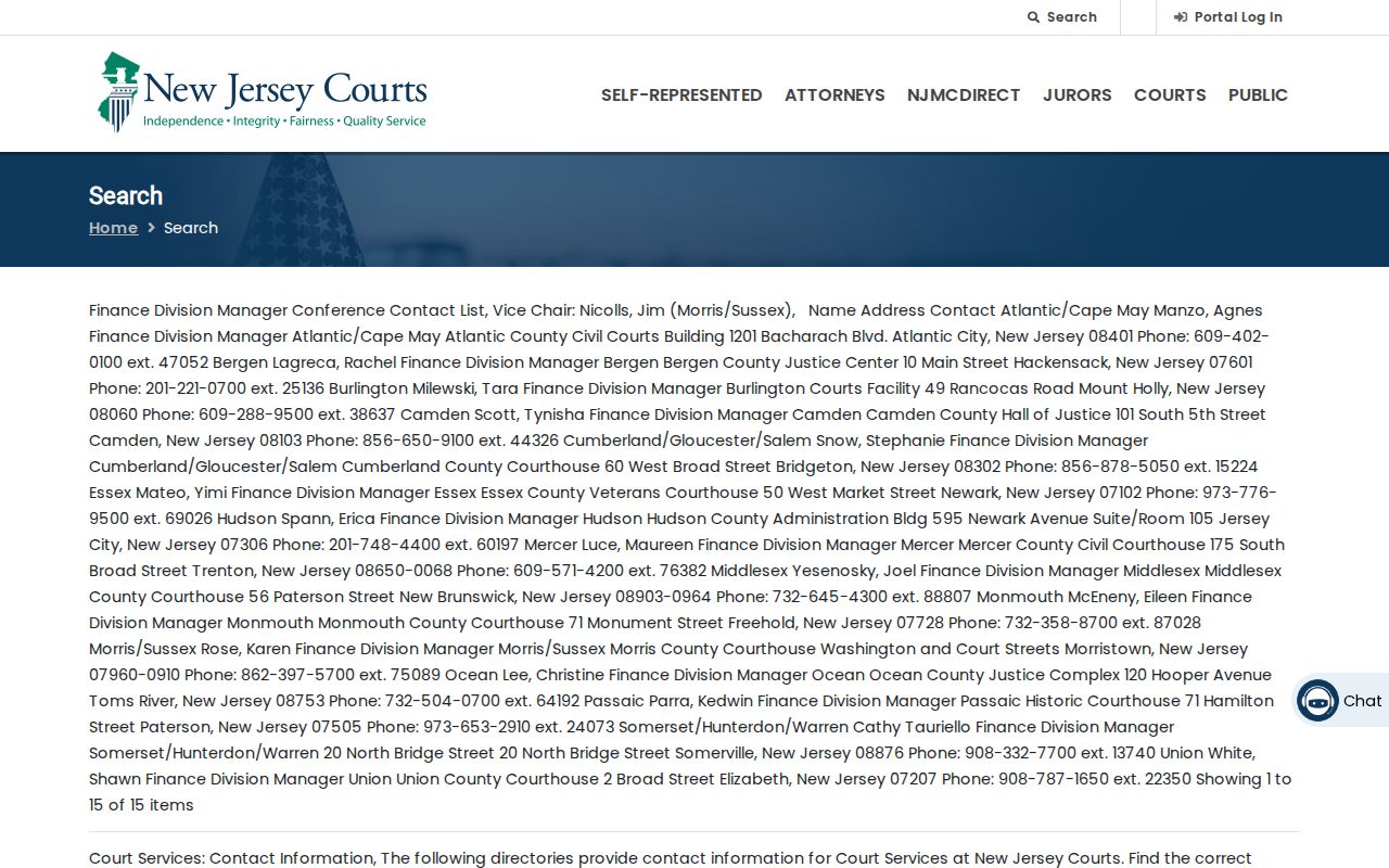 North Brunswick resident lookup court case search screen