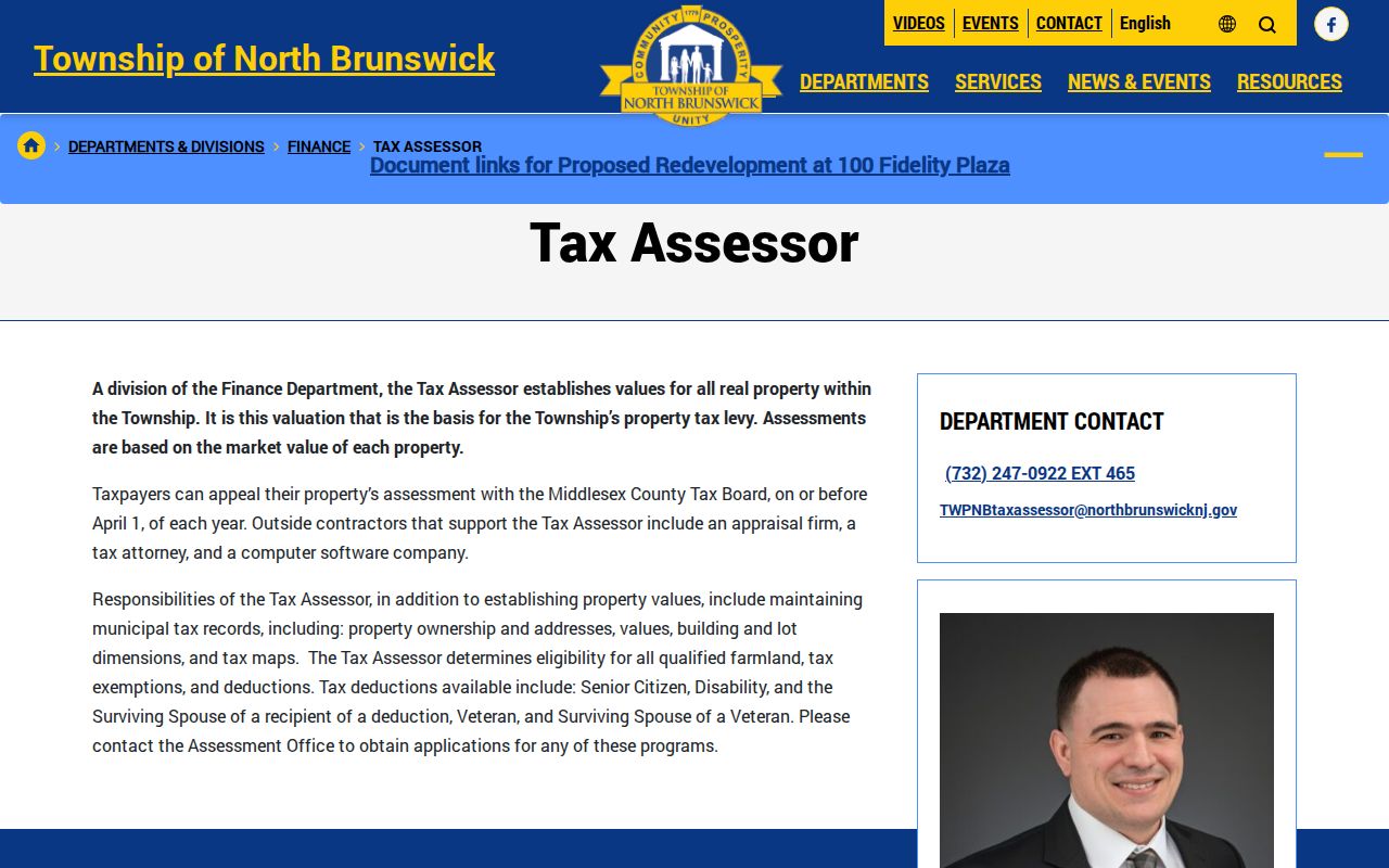 North Brunswick street directory tax assessor property records